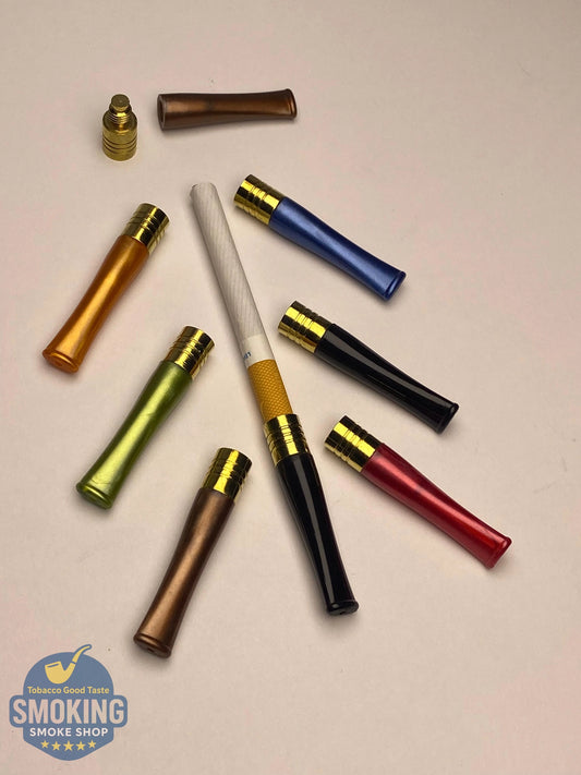 Yellow copper Colored Cigarette Holder مبسم سجاير الوان برأس نحاسي لامعة