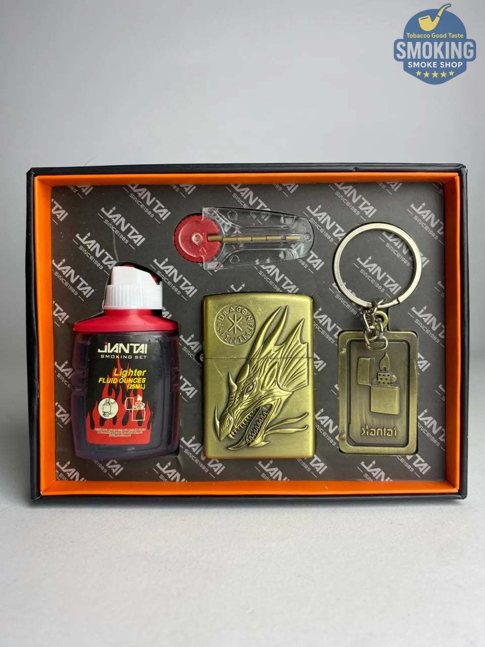 Zippo Shape Lighter Set — طقم ولاعة بنزين الفاخر مع عبوة مليء و مبسم سجاير