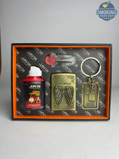 Zippo Shape Lighter Set — طقم ولاعة بنزين الفاخر مع عبوة مليء و مبسم سجاير