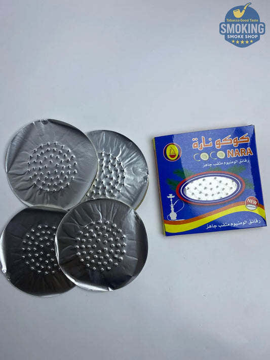 🌀  كوكو نارة سلوفان الشيشة مثقوب جاهز - رول كامل — Coco Nara & Roll Foil 
