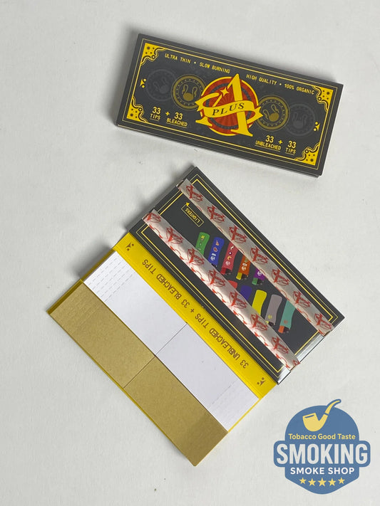 A Plus Double pack white & brown king size with tips ايه بلس كينج سايز دفتر دوبل ابيض وبني مع تبات