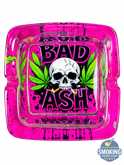 Honey Puff Glass Ashtray — طفاية سجائر هاني باف زجاجية مربعة بطبعات متنوعة🌀🔥