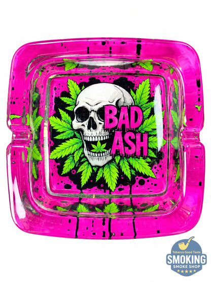 Honey Puff Glass Ashtray — طفاية سجائر هاني باف زجاجية مربعة بطبعات متنوعة🌀🔥