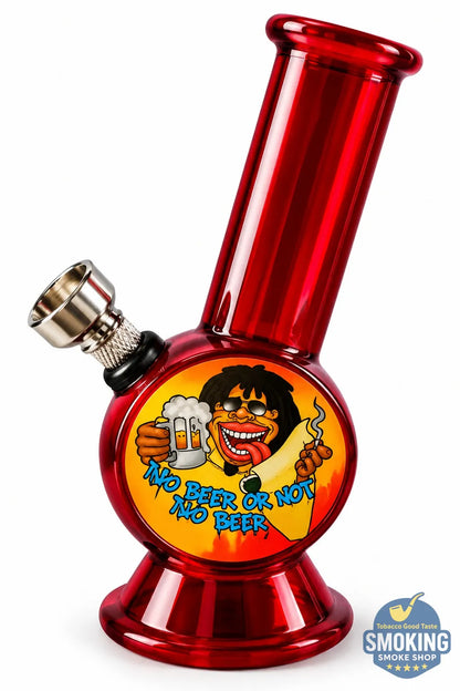 بايب مياه أكريليك صغير 12.5 سم – تصميم ريجاي/بيس | Mini Acrylic Water Pipe (Rasta/Peace)
