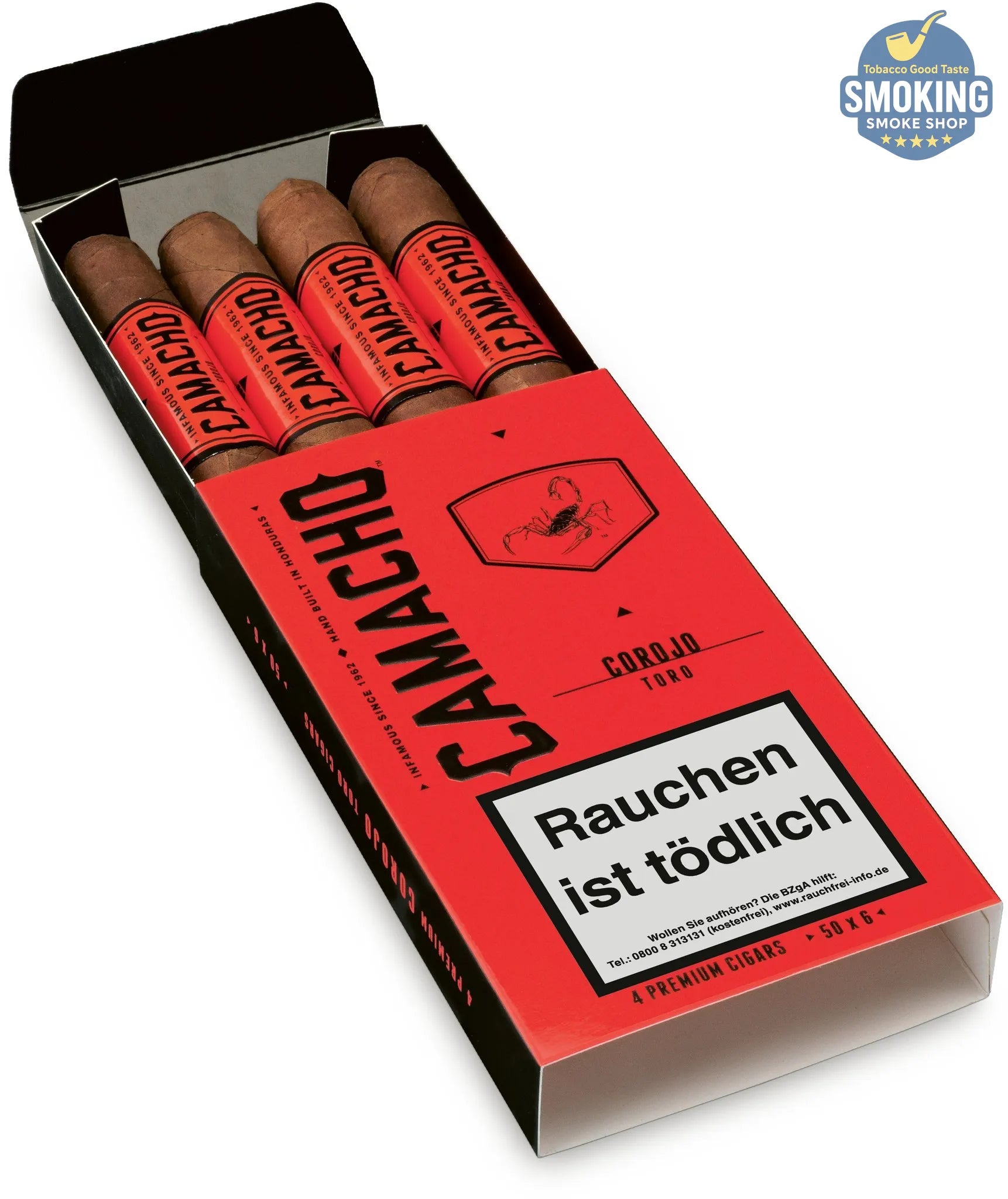 Camacho Toro (Corojo ) — كاماتشو تورو (كوروخو ) سيجار فاخر عبوة 4 قطع 