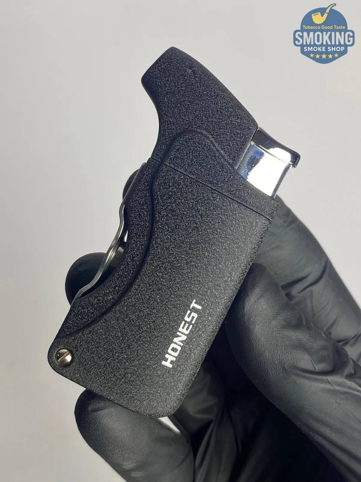 Cigar / Pipe Torch Lighter with Dual Punch — ولاّعة تورش للـسيجار والبايب مع بانش مزدوج (رمادي فحمي/أسود)