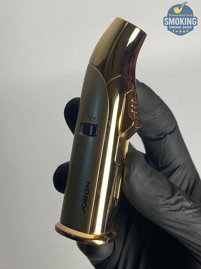 JOBON Pipe Torch Lighter w/ Built-in Cigar Punch — ولاعة بايب تورش من جوبون مع قطّاعة سيجار بنش مدمجة