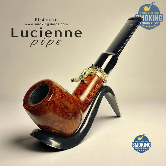 Lucienne Crocodile-Ring Bent Smooth Pipe — بايب لوسيّين خشب المنحني بحلقة التمساح (تشطيب ناعم)