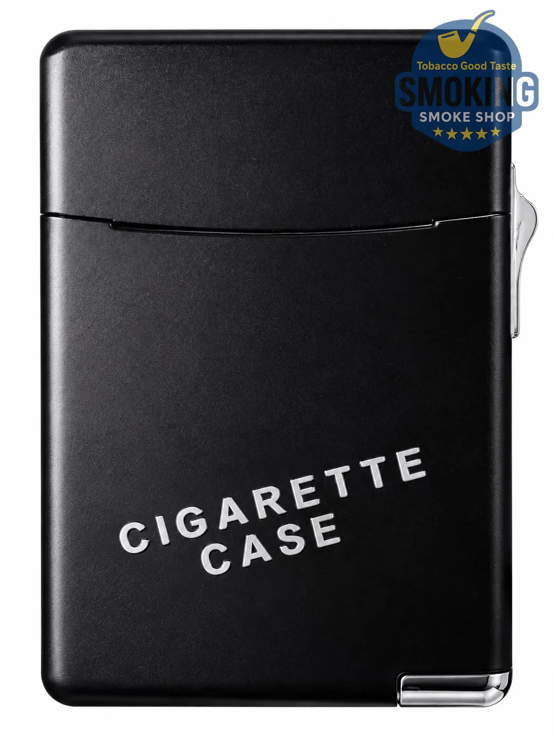 علبة سجائر معدنية مع ولاعة مدمجة — Cigarette Case with Built-in Lighter