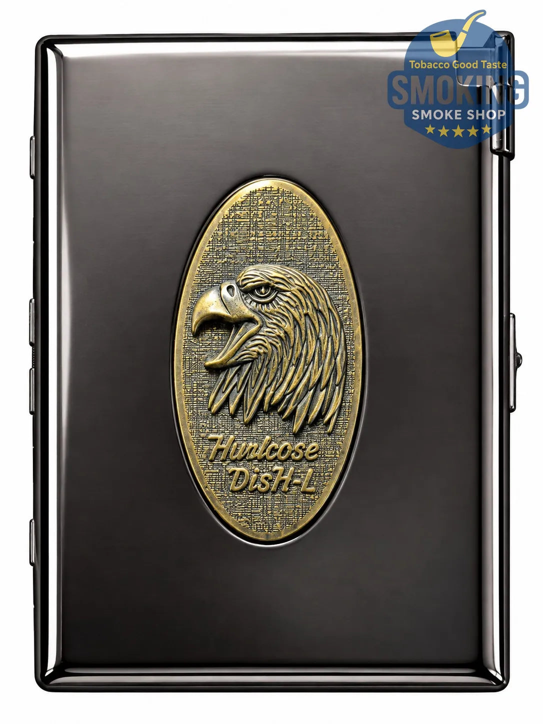 علبة سجائر معدنية مع ولاعة مدمجة — Cigarette Case with Built-in Lighter