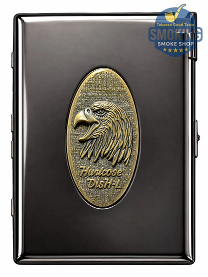 علبة سجائر معدنية مع ولاعة مدمجة — Cigarette Case with Built-in Lighter