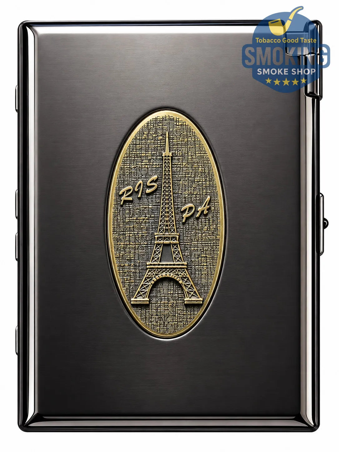 علبة سجائر معدنية مع ولاعة مدمجة — Cigarette Case with Built-in Lighter