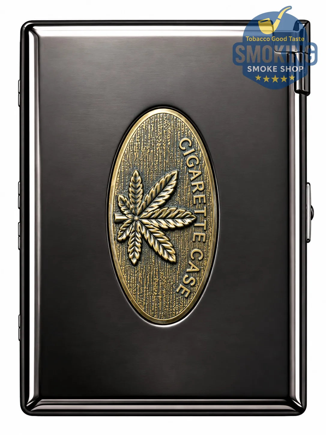 علبة سجائر معدنية مع ولاعة مدمجة — Cigarette Case with Built-in Lighter