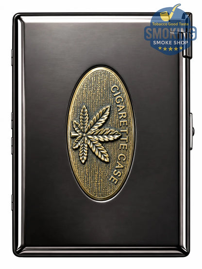 علبة سجائر معدنية مع ولاعة مدمجة — Cigarette Case with Built-in Lighter