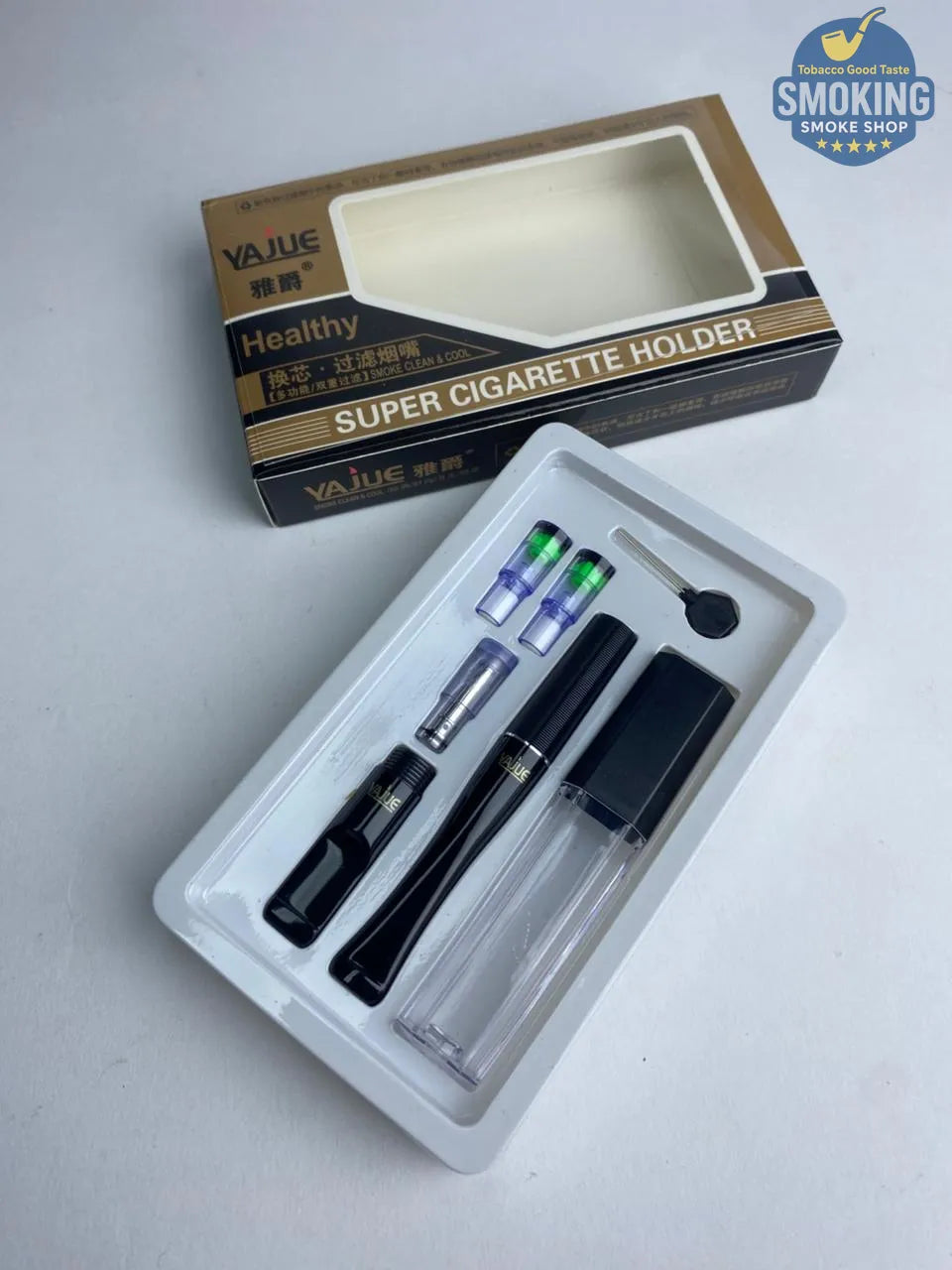 VAJUE Super Cigarette Holder Kit — مبسم وفلتر سجائر فاجوي (سوبر) بمرشح كيميائي قابل للتبديل