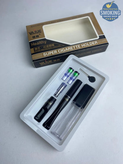 VAJUE Super Cigarette Holder Kit — مبسم وفلتر سجائر فاجوي (سوبر) بمرشح كيميائي قابل للتبديل