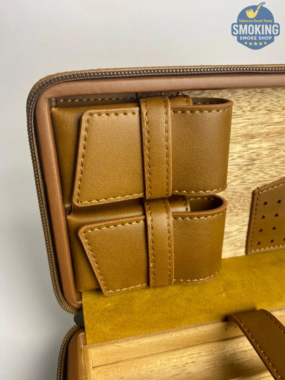 💼 حافظة سيجار سفر جلد طبيعي – Travel Cigar Humidor Case