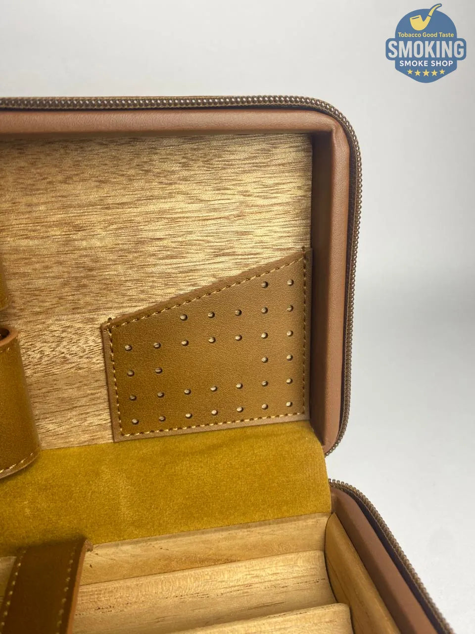 💼 حافظة سيجار سفر جلد طبيعي – Travel Cigar Humidor Case