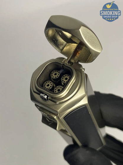 Quad Torch Cigar Lighter — ولاّعة سيجار رباعية الشعلة (ذهبي/تيتانيوم)