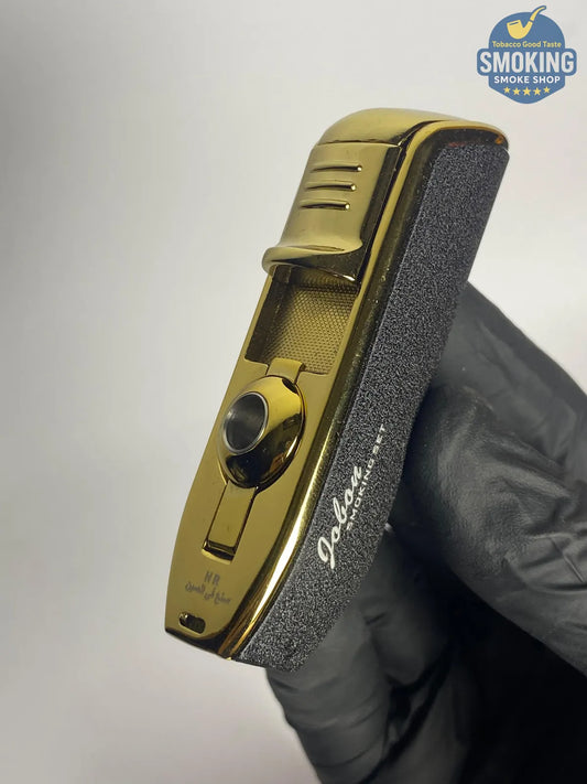 Jobon Triple-Jet Cigar Lighter with Punch — ولاعة سيجار جوبون تورش ثلاثية مع بانشر مدمج