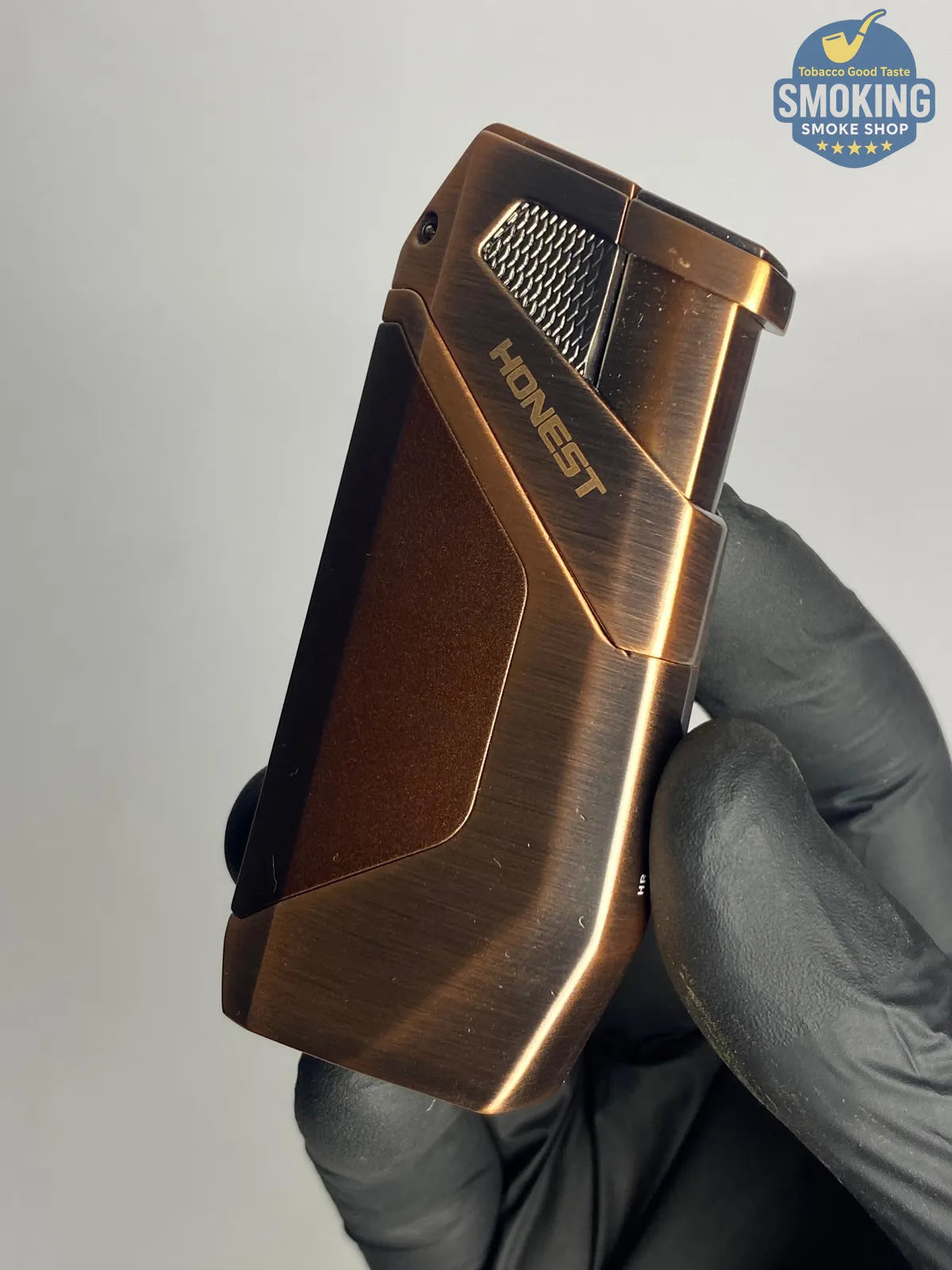 HONEST Dual Torch Cigar Lighter with Punch — ولاّعة سيجار مزدوجة الشعلة مع بانش (لون نحاسي/برونزي)