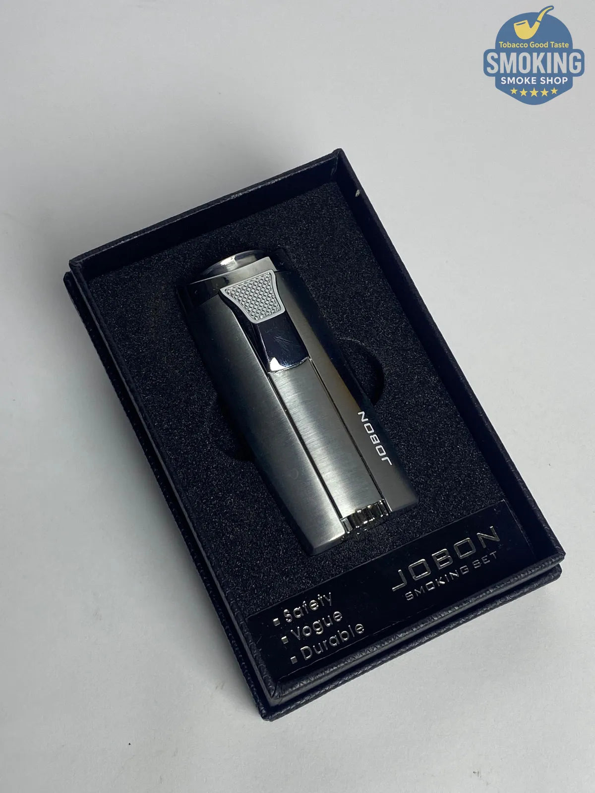 JOBON Dual-Jet Torch Lighter with Built-in Cigar Punch | ولاعة جوبون تورش مزدوجة مع بانشر سيجار مدمج