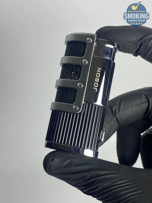 Jobon Armored Triple-Jet Torch Lighter with Built-In Cigar Punch — ولاعة جوبون تربل تورش ببانش سيجار مدمج