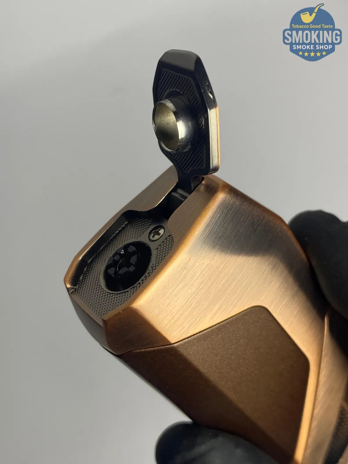 HONEST Dual Torch Cigar Lighter with Punch — ولاّعة سيجار مزدوجة الشعلة مع بانش (لون نحاسي/برونزي)
