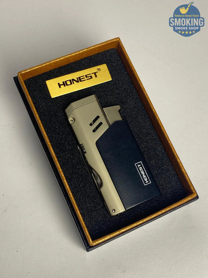 Torch Cigar Lighter w/ Punch & Draw Poker — ولاّعة سيجار تورش مع بانش و«إبرة تهوية» من HONEST