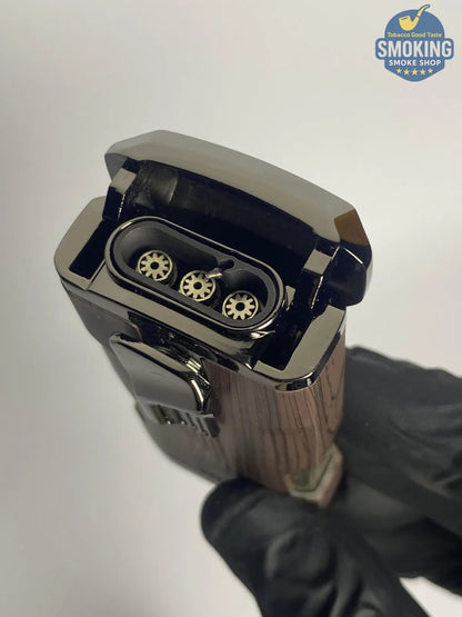 Flabox Triple-Jet Torch Lighter with Built-in Cigar Punch — ولاعة فلابوكس تورش ثلاثي مع مُثقِّب سيجار مدمج