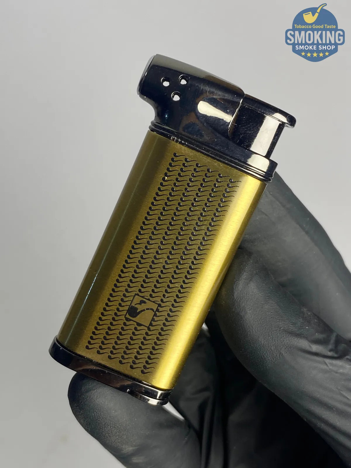 SPUNK Soft Flame Pipe Lighter — ولاّعة بايب لهب ناعم بزاوية (أسود/ذهبي)