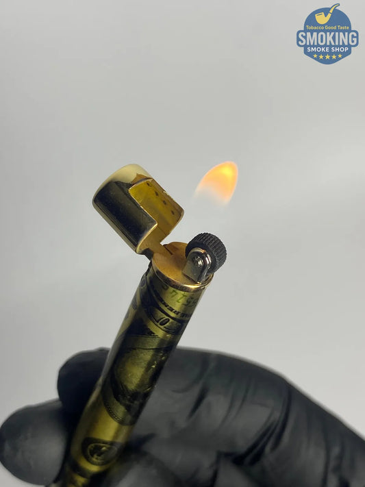 HONEST Slim Soft Flame Flint Lighter — ولاّعة هونِست رفيعة بلهب عادي وآلية حجر (أحمر/ذهبي)