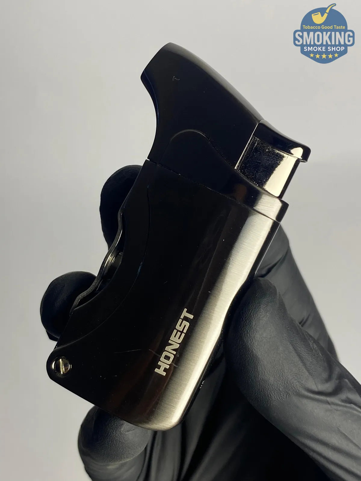 Cigar / Pipe Torch Lighter with Dual Punch — ولاّعة تورش للـسيجار والبايب مع بانش مزدوج (رمادي فحمي/أسود)