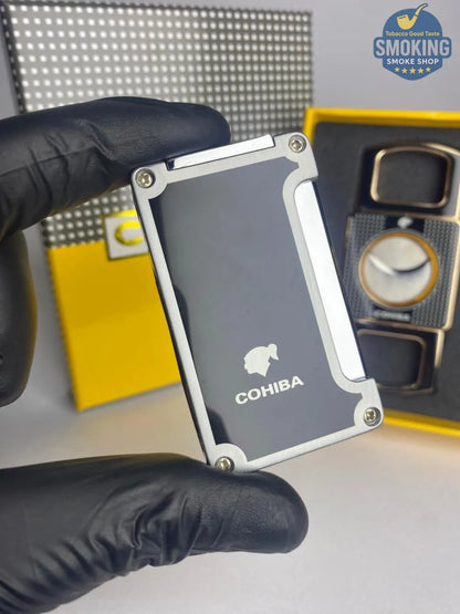 طقم ولاعة وقاطع سيجار كوهيبا – Cohiba Cigar Lighter & Cutter Gift Set
