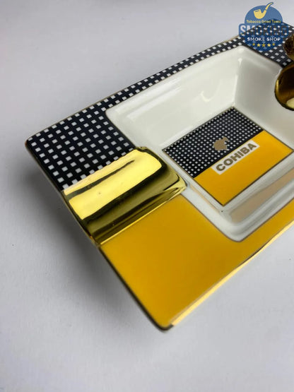 COHIBA Ceramic Cigar Ashtray — طفاية سيجار كوهيبا سيراميك فاخرة علي شكل مستطيل 