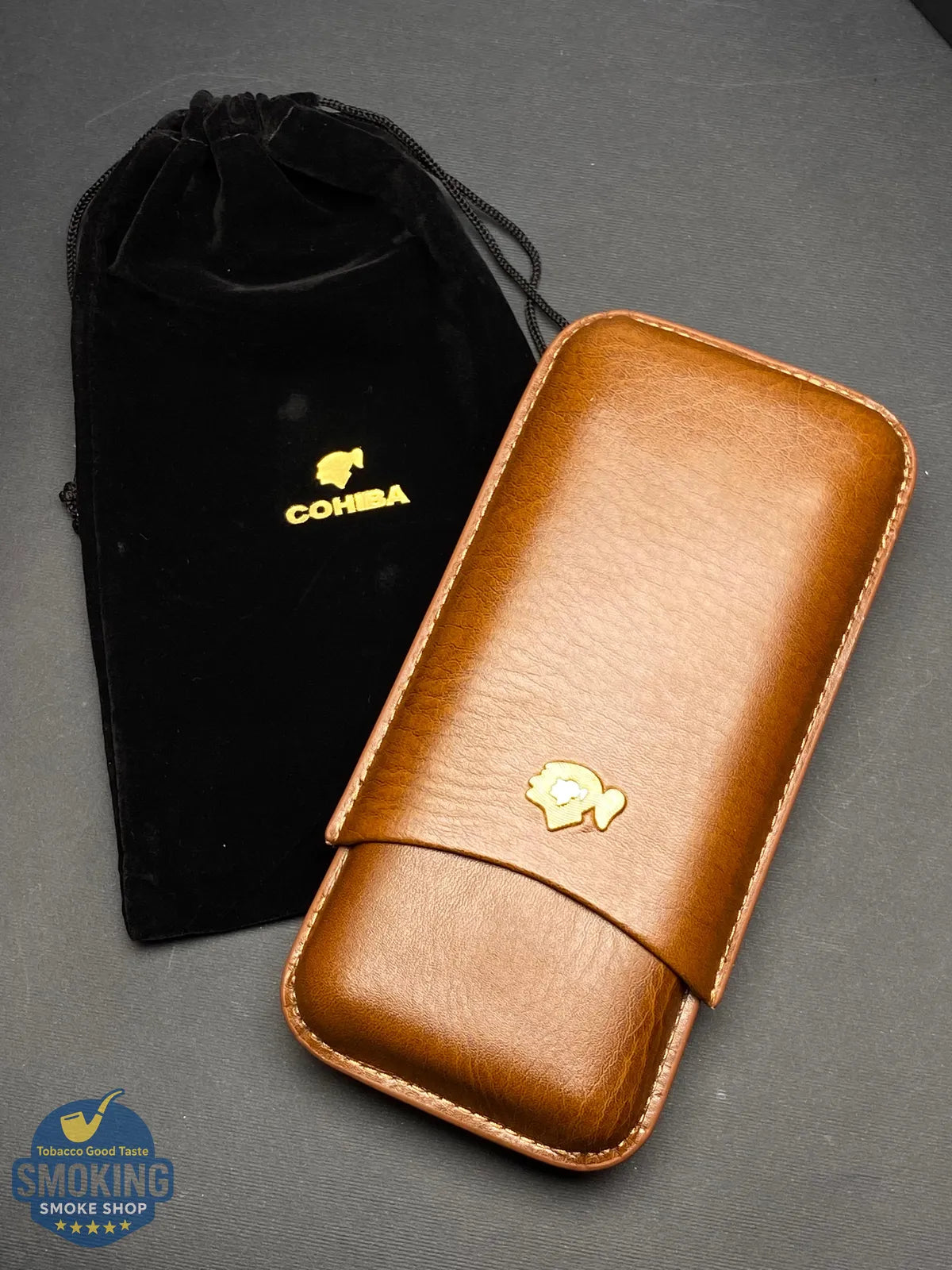 حافظة سيجار كوهيبا ثلاثية مع قاطع | COHIBA 3-Finger Cigar Case with Cutter