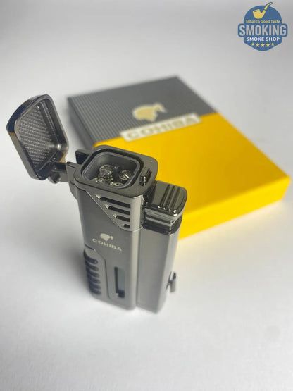 COHIBA 4 Torch Cigar Lighter — ولاعة سيجار كوهيبا 4 شعلة🔥 اصفر واسود 
