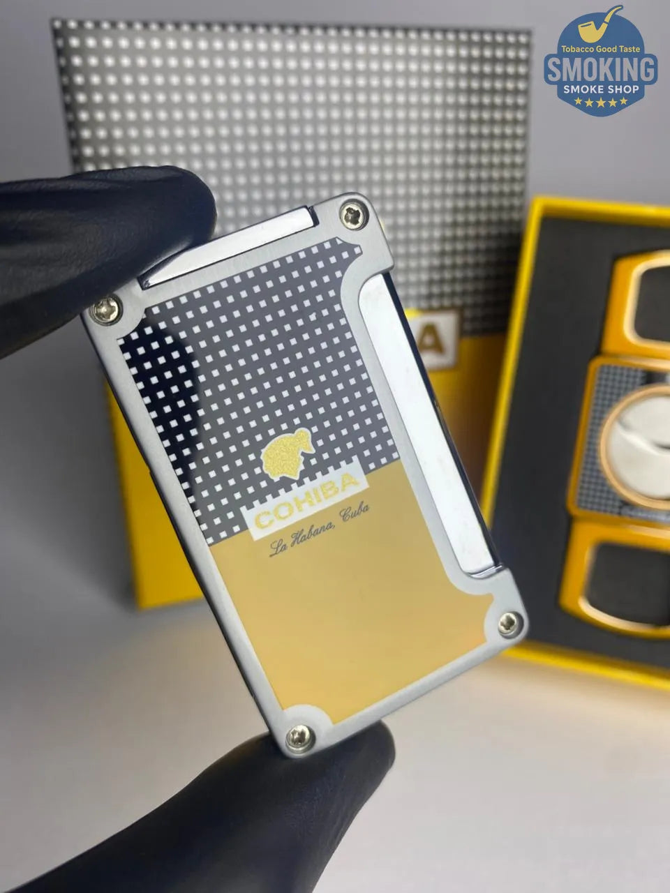 طقم ولاعة وقاطع سيجار كوهيبا – Cohiba Cigar Lighter & Cutter Gift Set