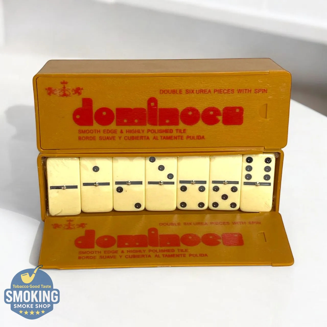 Double-Six - طقم دومينو رخام مع سبنر معدني 
