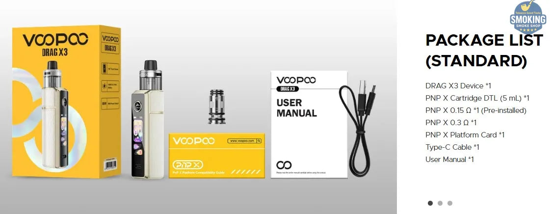 Voopoo DRAG X3 —فايب فوبوو دراج اكس 3 جهاز كامل بطارية خارجي 