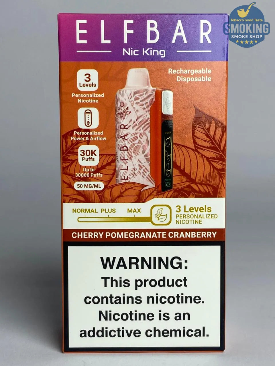 Elf Bar Nic King disbosable pod 30K — الف بار نيكوتين كينج تحكم في نسب النيكوتين 30 الف سحبة 