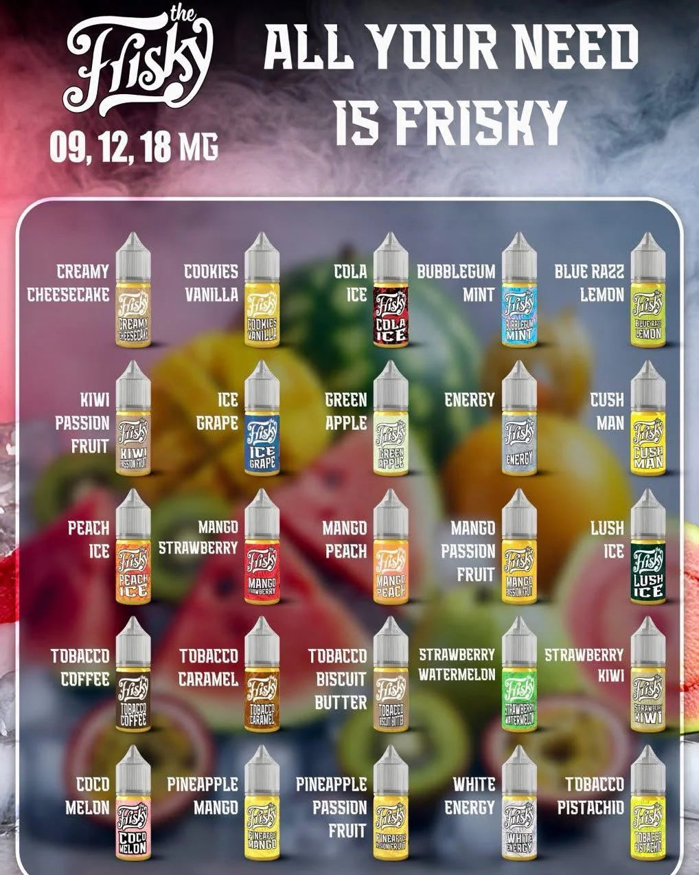 The Frisky Liquid MTL 30 ML فريسكي سوبر كول ليكويد سحبة سيجارة 30 ملي 