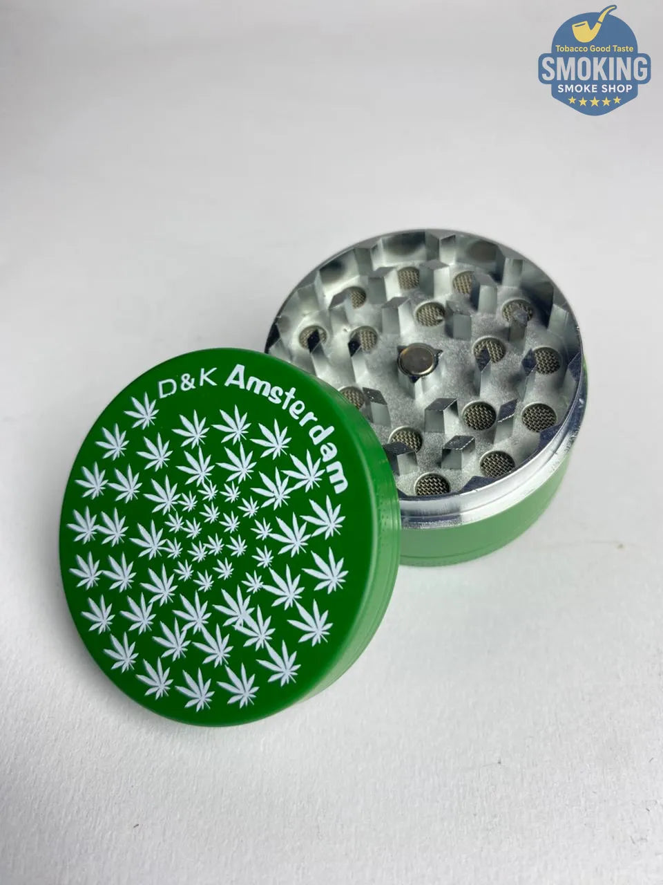 D&K Amsterdam Tobacco Grinder —  مطحنة تبغ أمستردام معدن سيلفر واسود وملون