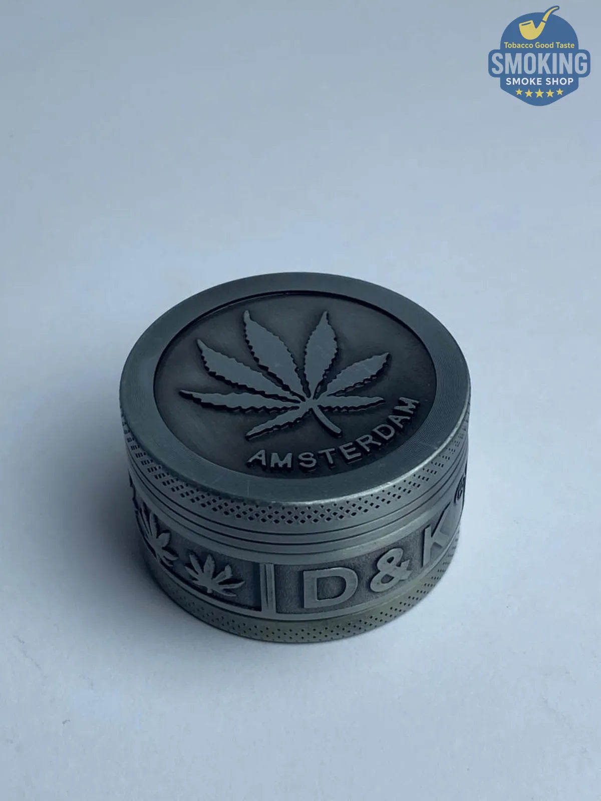 D&K Amsterdam Tobacco Grinder — مطحنة تبغ أمستردام معدن سيلفر 