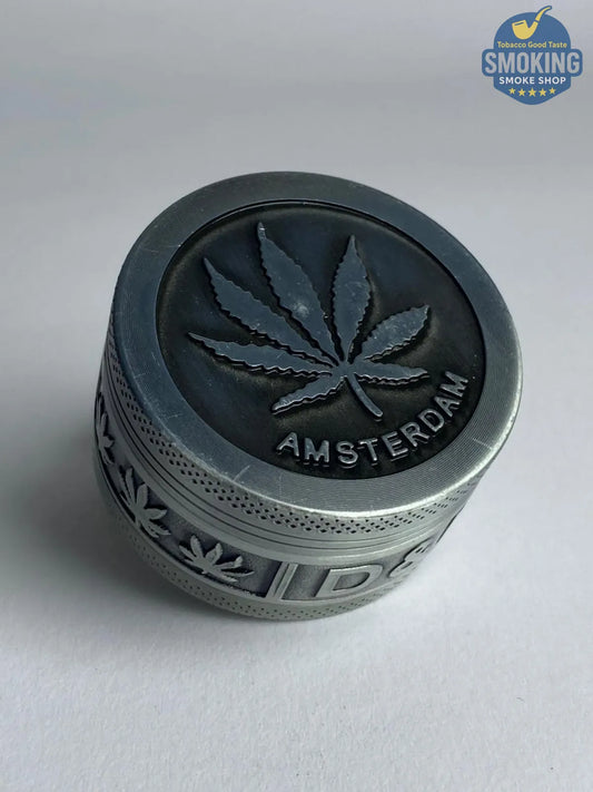 D&K Amsterdam Tobacco Grinder — مطحنة تبغ أمستردام معدن سيلفر 