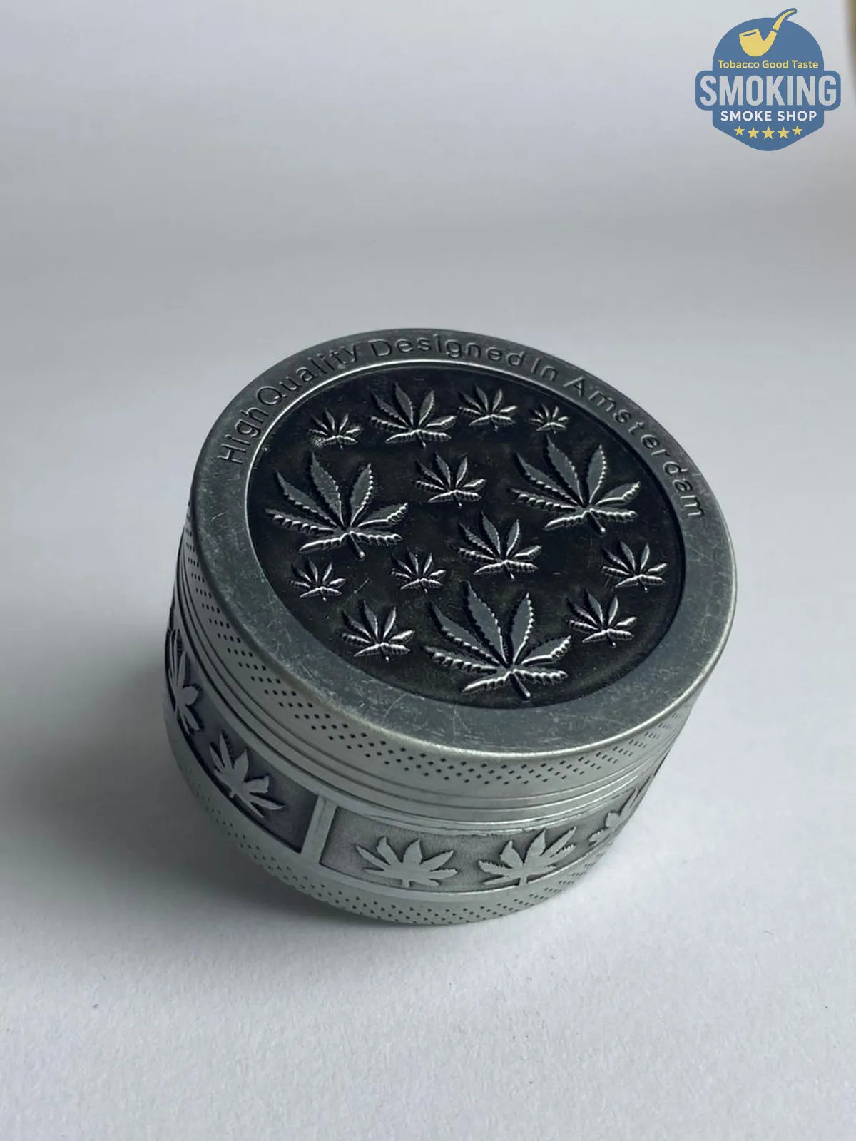 D&K Amsterdam Tobacco Grinder — مطحنة تبغ أمستردام معدن سيلفر 