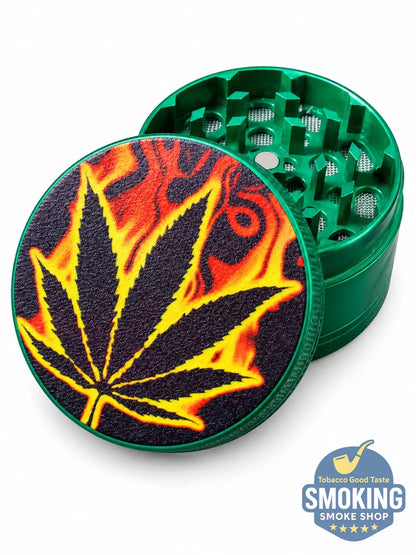 D&K Amsterdam Tobacco Grinder —  مطحنة تبغ أمستردام معدن سيلفر واسود وملون
