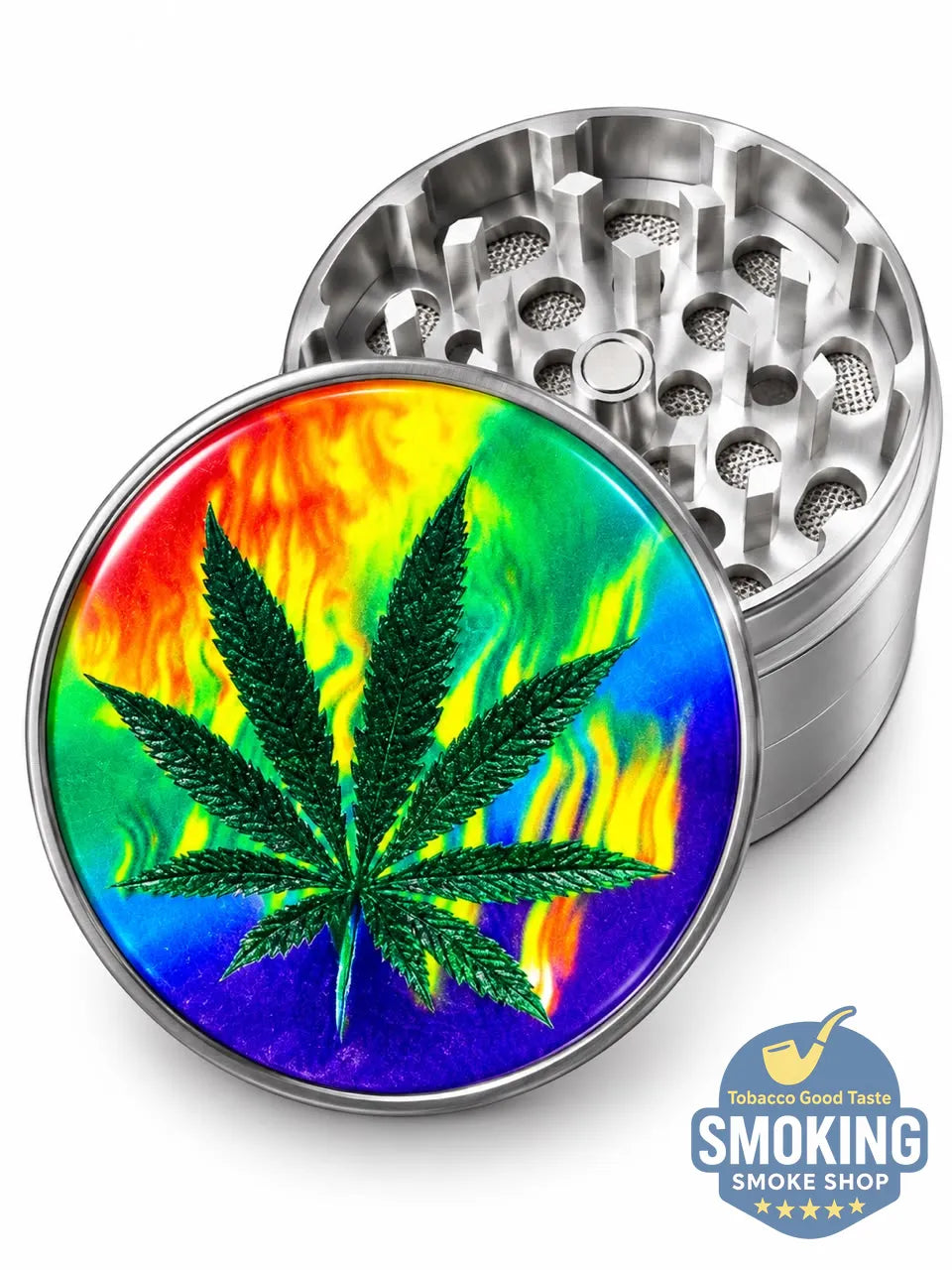 D&K Amsterdam Tobacco Grinder —  مطحنة تبغ أمستردام معدن سيلفر واسود وملون
