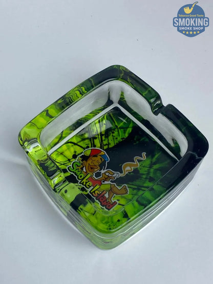 Honey Puff Glass Ashtray — طفاية سجائر هاني باف زجاجية مربعة بطبعات متنوعة🌀🔥