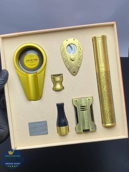 JIFENG Luxury Cigar Gift Set - طقم إكسسوارات سيجار كامل فاخر من جيفِينغ